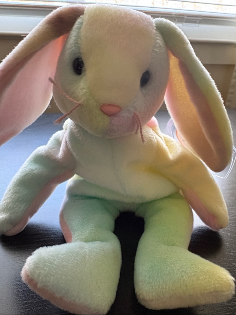 Ty Pastel Bunny HIPPIE Plush - Pink, Green, Yellow, Cream